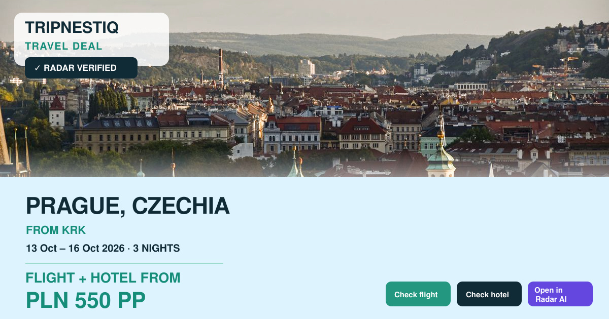 Prague travel deal from Kraków