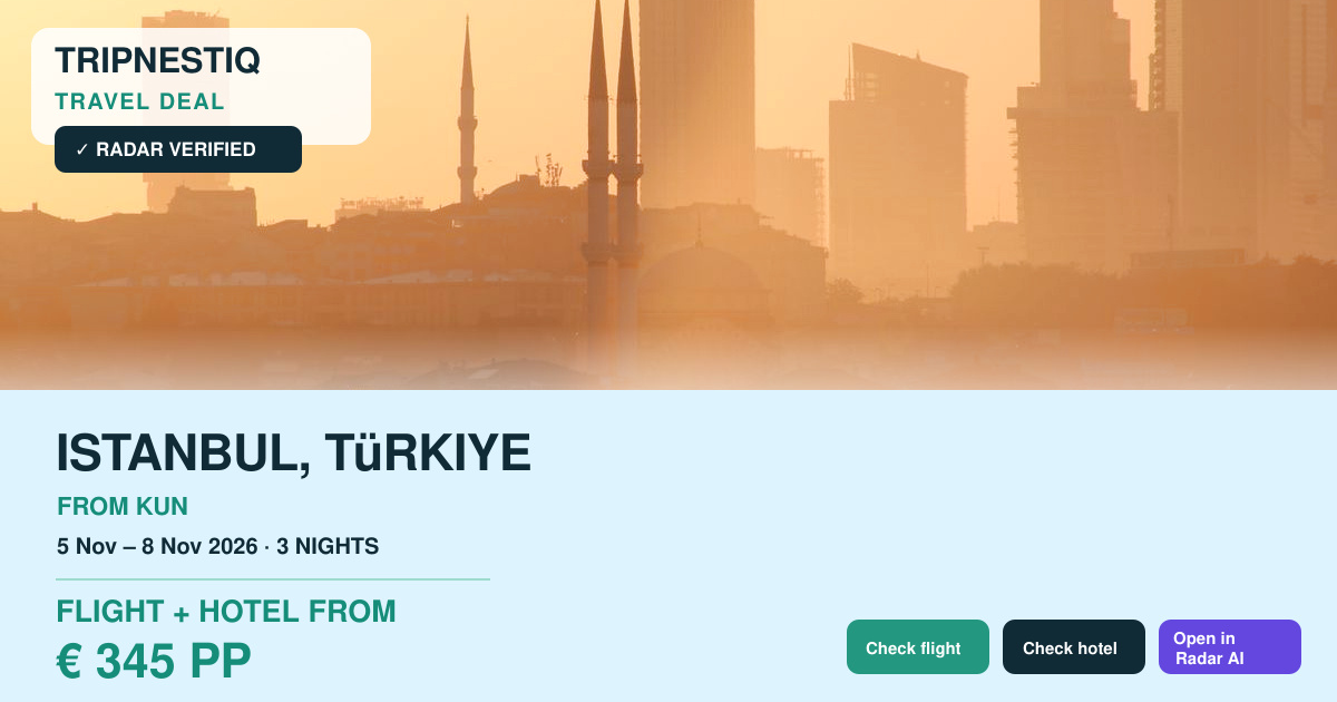 Istanbul iš Kaunas — 3 nakvynės, skrydis + viešbutis nuo EUR 345 asm.