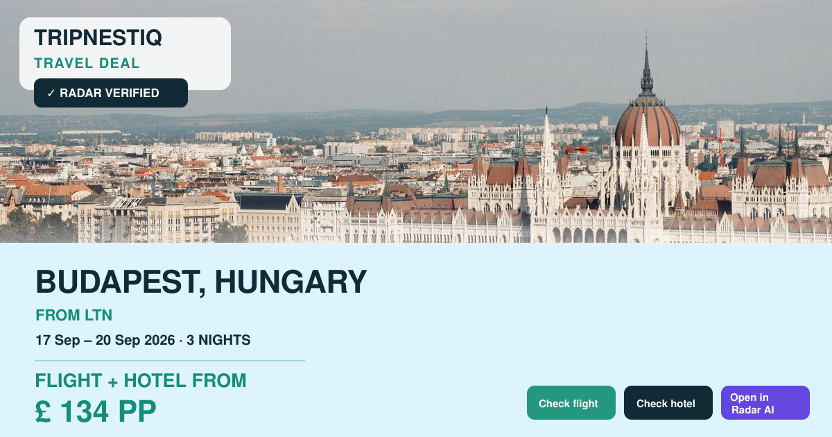 Budapest travel deal from London Luton