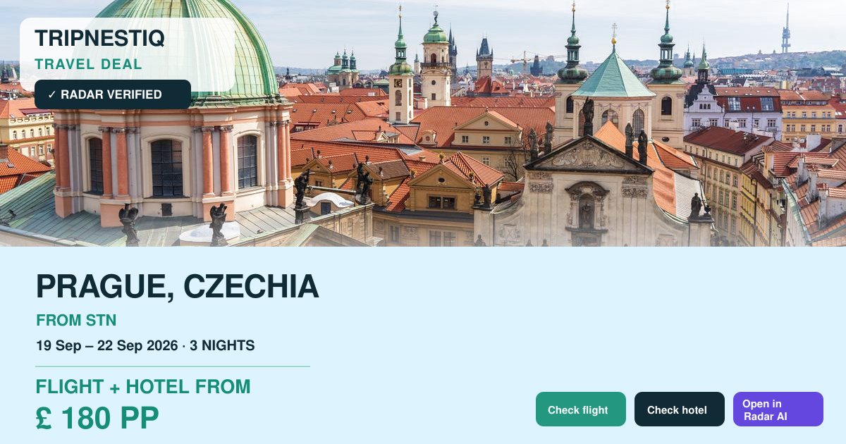 Prague travel deal from London Stansted