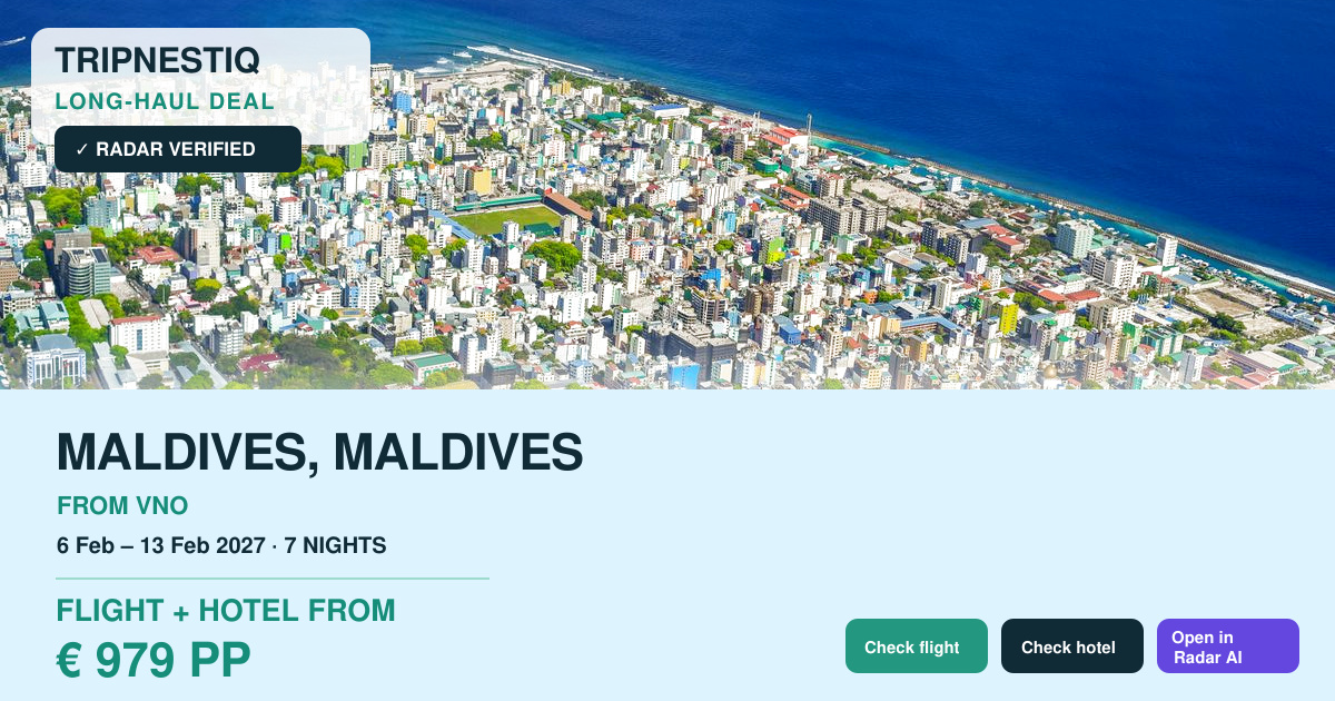 Maldives iš Vilnius — 7 nakvynės, skrydis + viešbutis nuo EUR 979 asm.