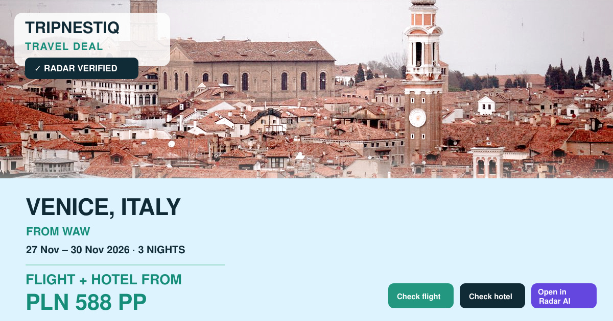 Venice travel deal from Warszawa