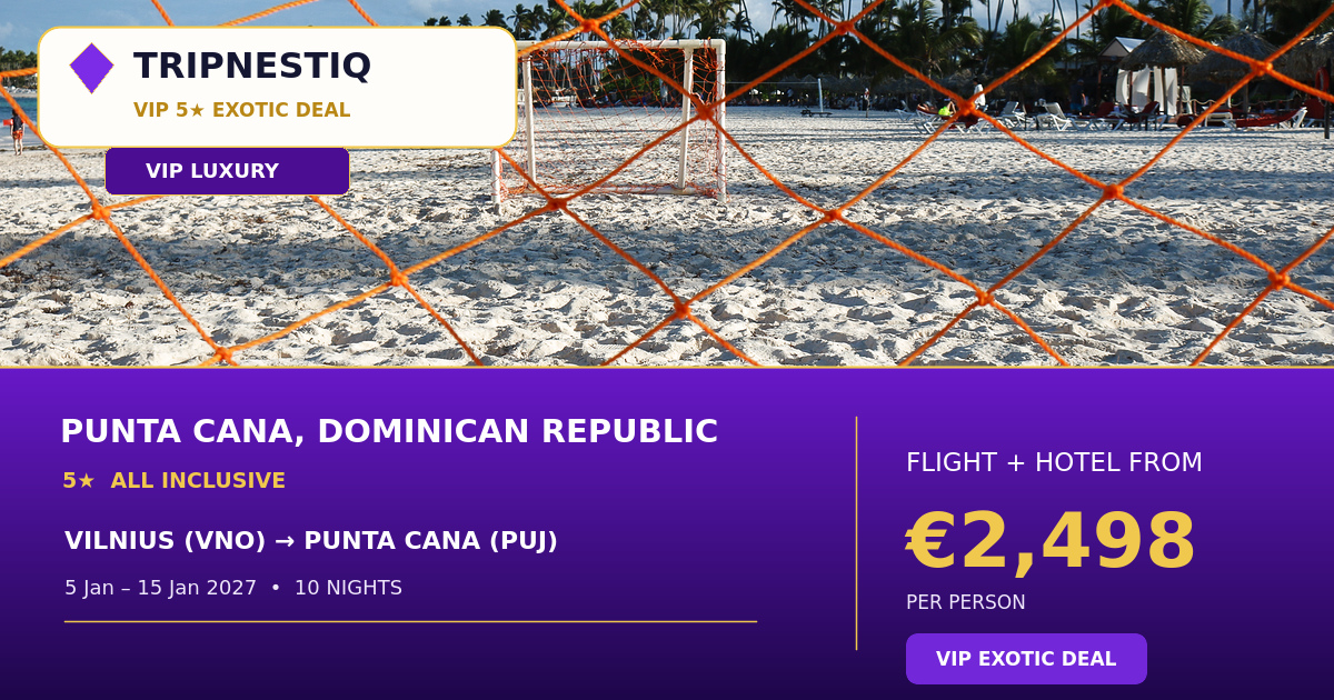 Punta Cana iš Vilnius — 10 nakvynės, skrydis + viešbutis nuo EUR 2,498 asm.