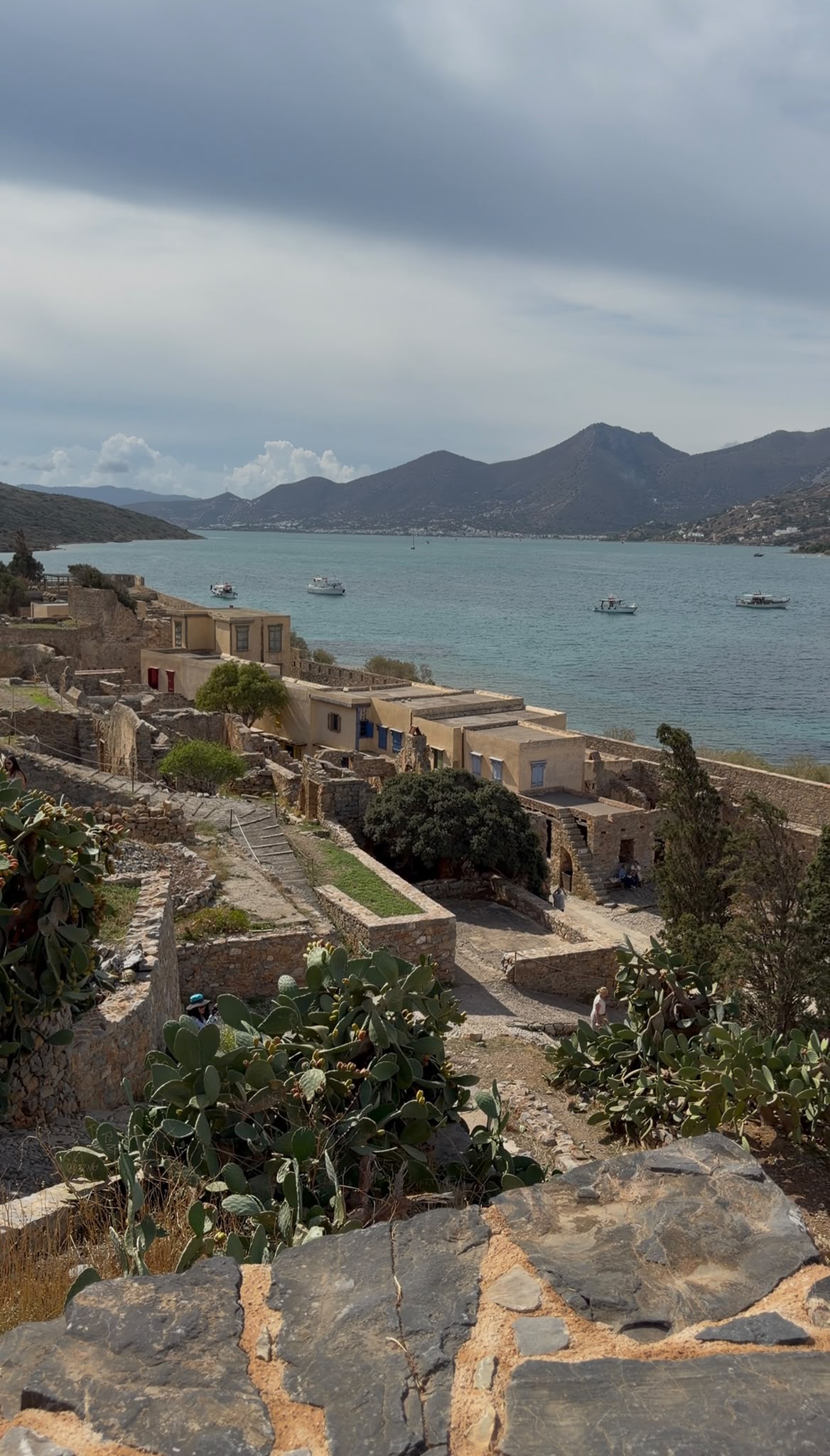 Historic Spinalonga island and coastline in Crete