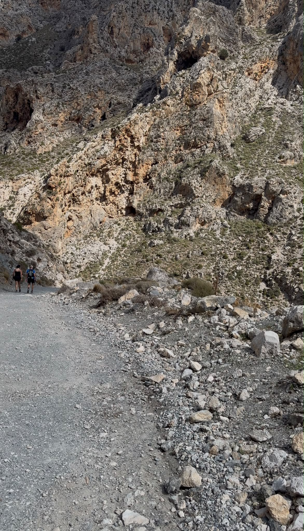Exploring the mountain gorge in Crete