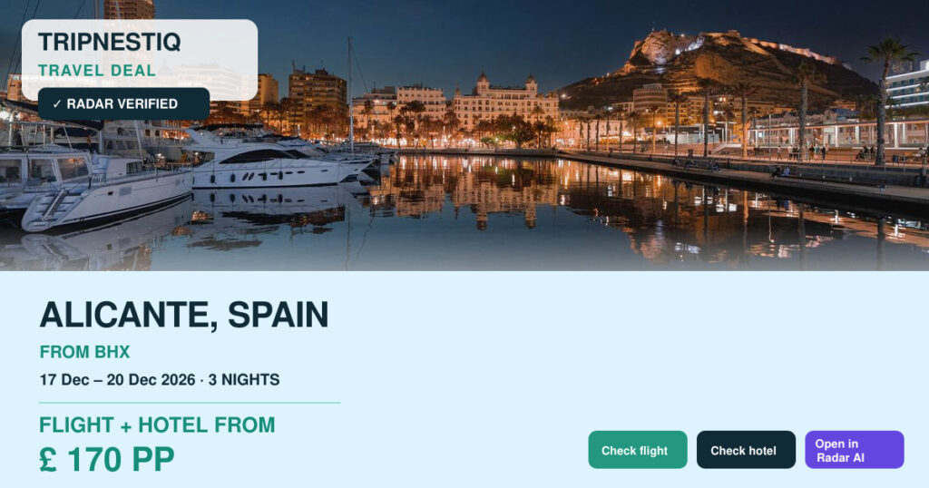 Alicante travel deal from Birmingham