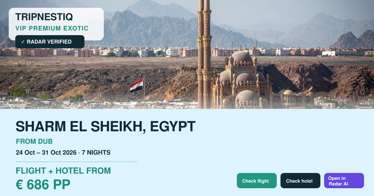 Sharm El Sheikh from Dublin — 7 nights, flight + hotel from EUR 686 pp