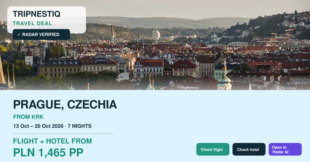 Prague travel deal from Kraków