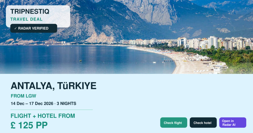 Antalya travel deal from London Gatwick