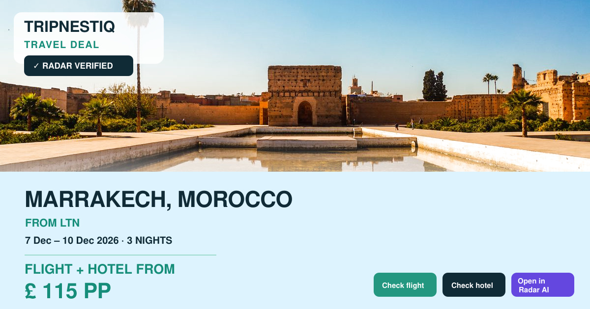 Marrakech travel deal from London Luton