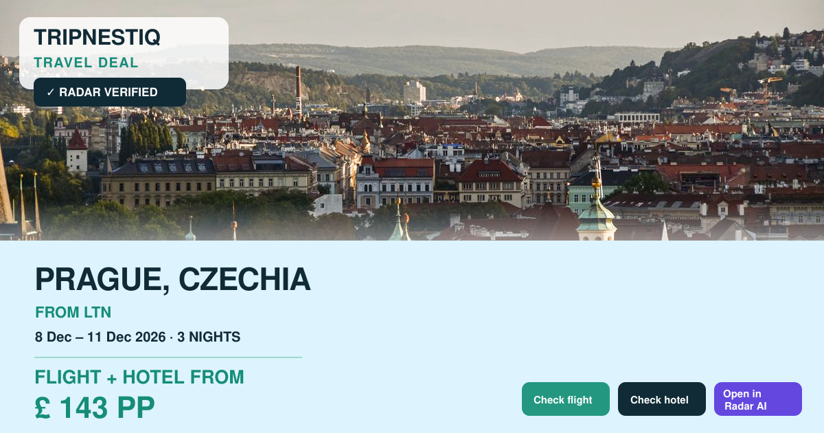 Prague travel deal from London Luton