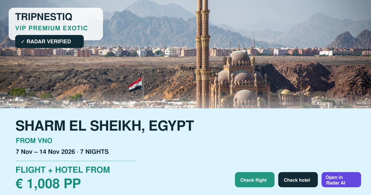 Sharm El Sheikh iš Vilnius — 7 nakvynės, skrydis + viešbutis nuo EUR 1,008 asm.