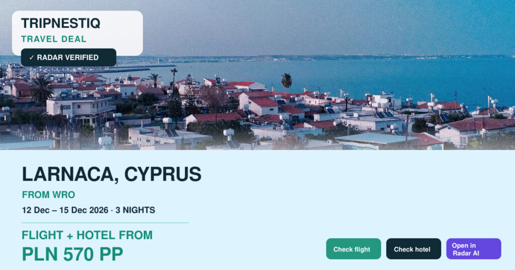 Larnaca travel deal from Wrocław