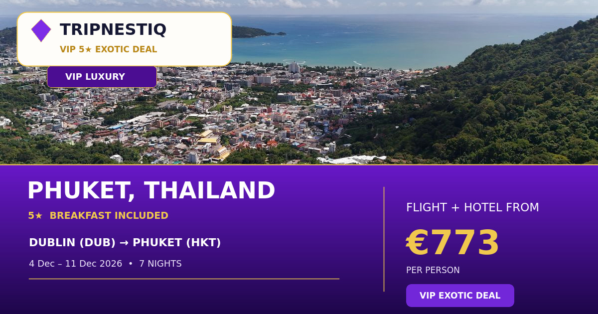 Phuket from Dublin — 7 nights, flight + hotel from EUR 773 pp