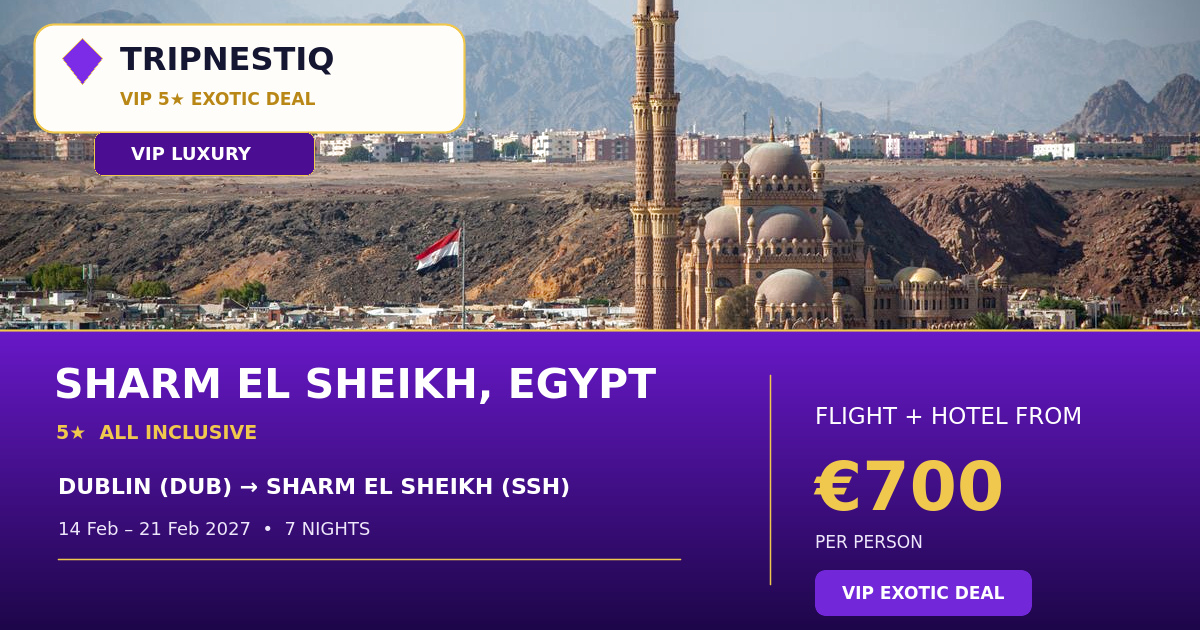 Sharm El Sheikh from Dublin — 7 nights, flight + hotel from EUR 700 pp